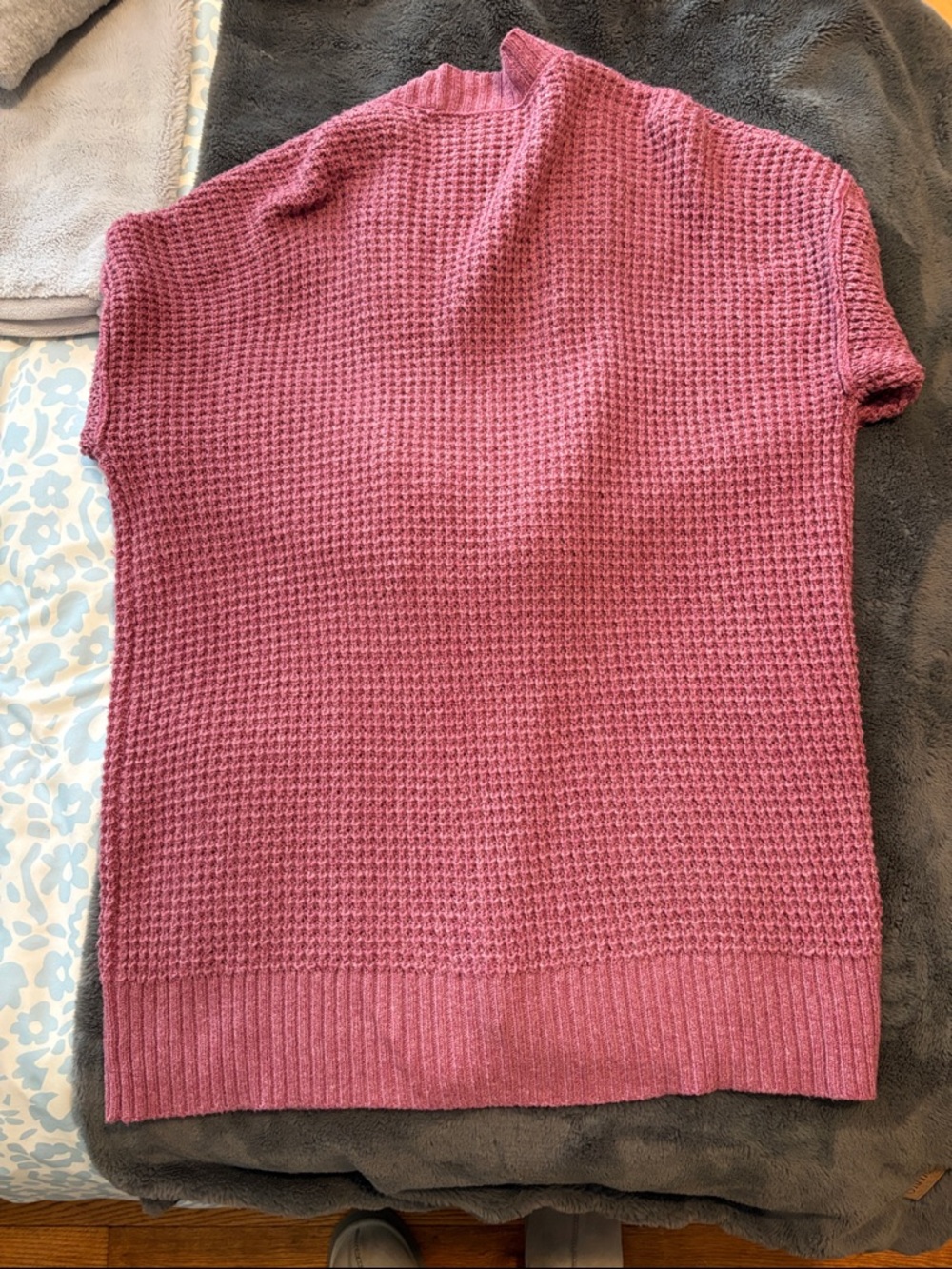 EUC American Eagle Waffle-Knit Open Front Cardigan in Dusty Pink Size S - Picture 7 of 7